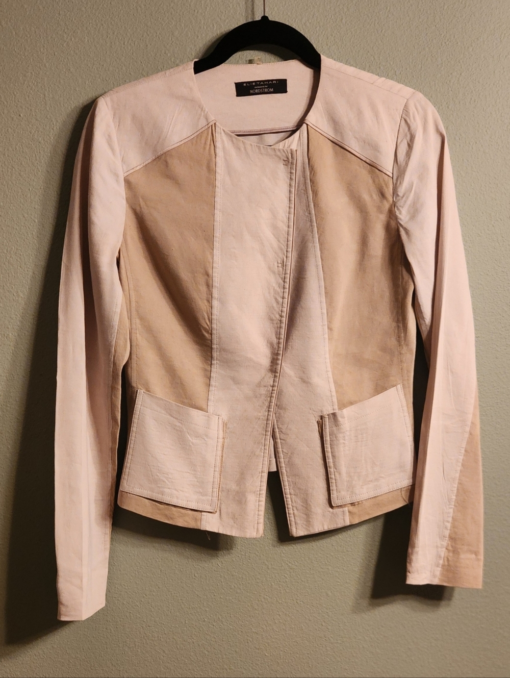 Norstrom "Elie Tahari" Unique 2 Toned Linen Jacket - Size 2